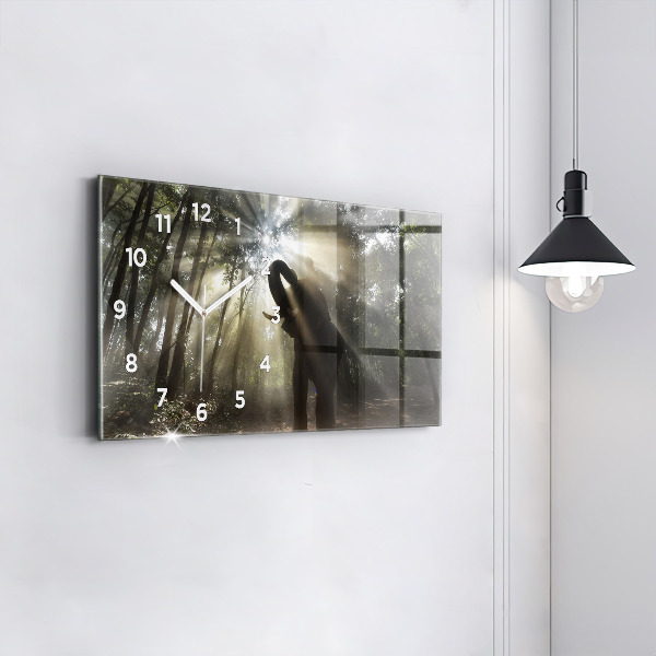 Horloge murale horizontale Éléphant dans la jungle