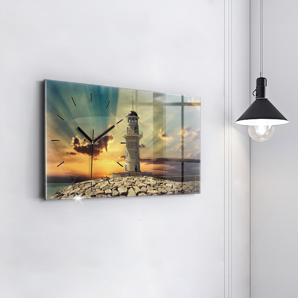 Horloge murale horizontale Phare sur la mer