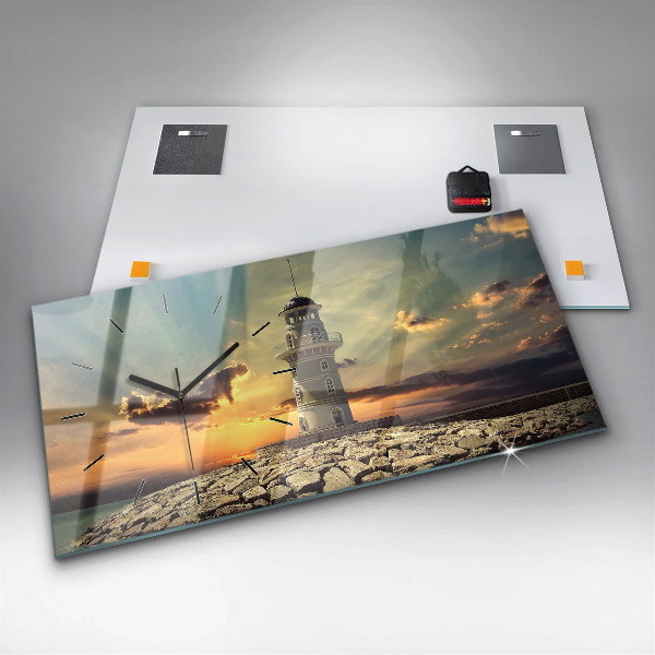 Horloge murale horizontale Phare sur la mer