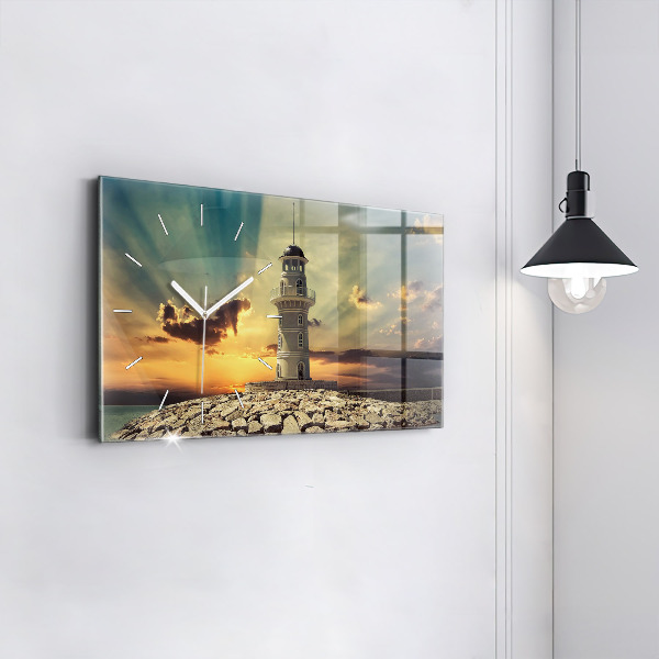 Horloge murale horizontale Phare sur la mer