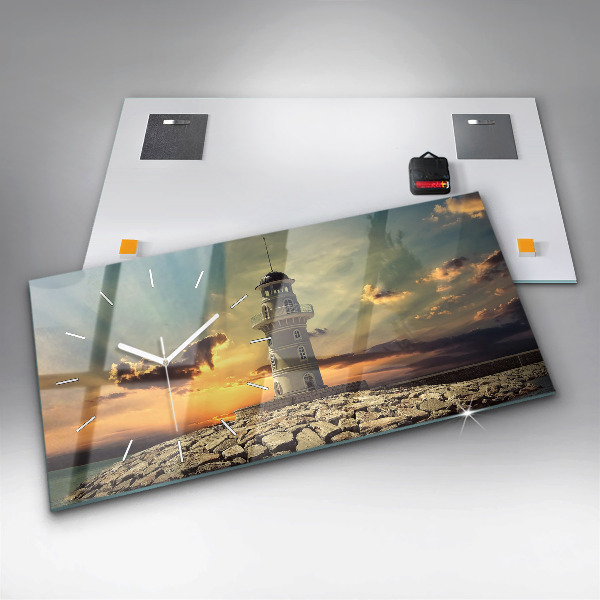 Horloge murale horizontale Phare sur la mer