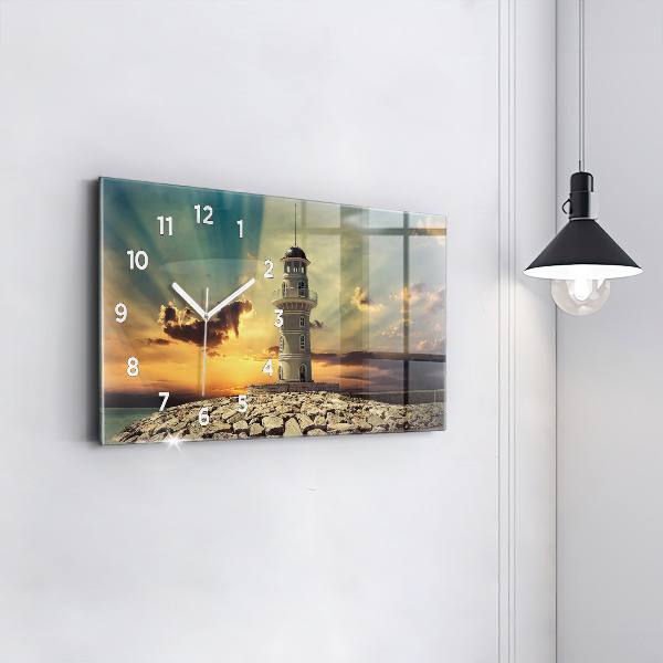 Horloge murale horizontale Phare sur la mer
