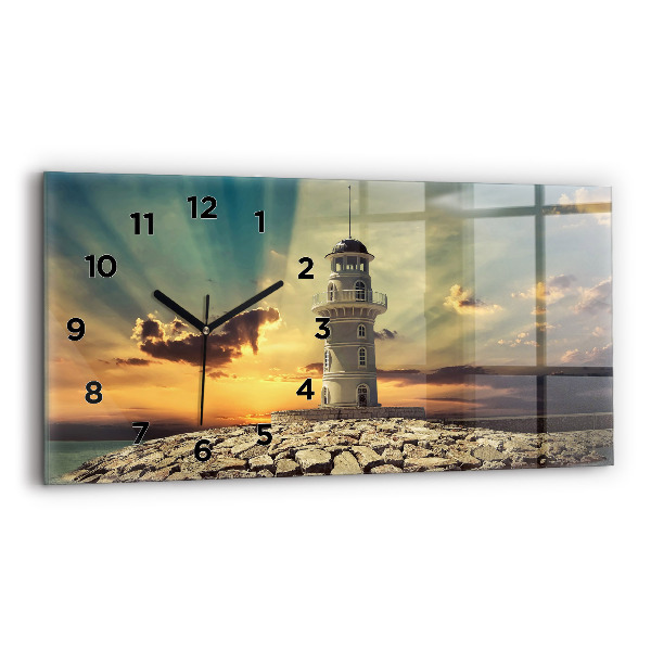 Horloge murale horizontale Phare sur la mer