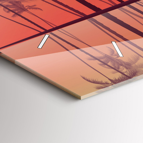 Horloge murale horizontale Palmiers tropicaux