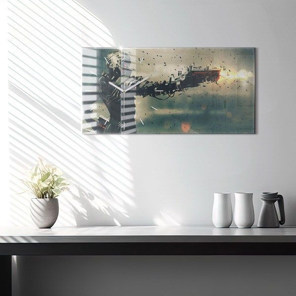 Horloge murale horizontale 'Jeu d''arme mortelle'
