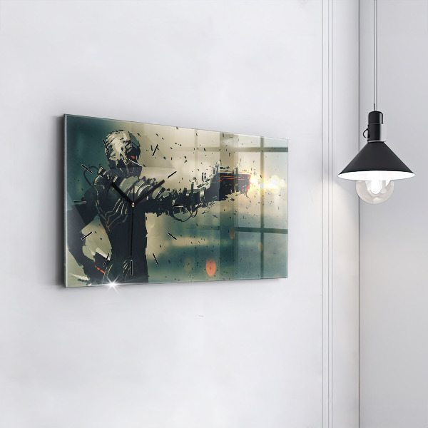 Horloge murale horizontale 'Jeu d''arme mortelle'