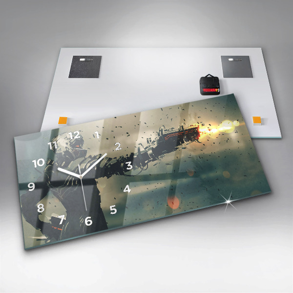Horloge murale horizontale 'Jeu d''arme mortelle'