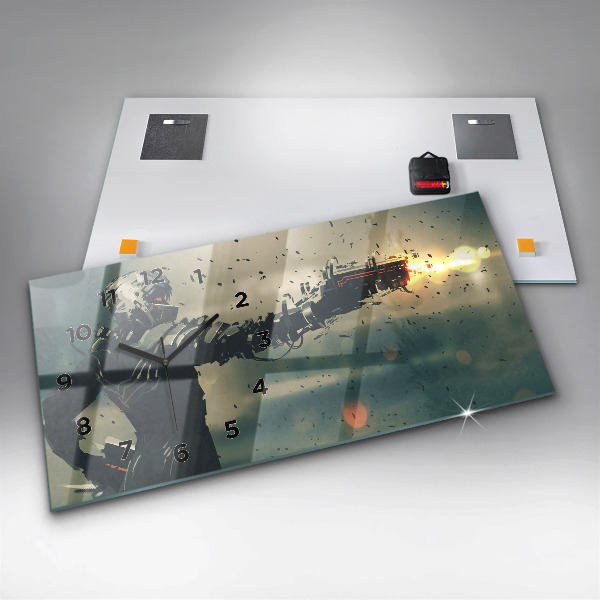 Horloge murale horizontale 'Jeu d''arme mortelle'