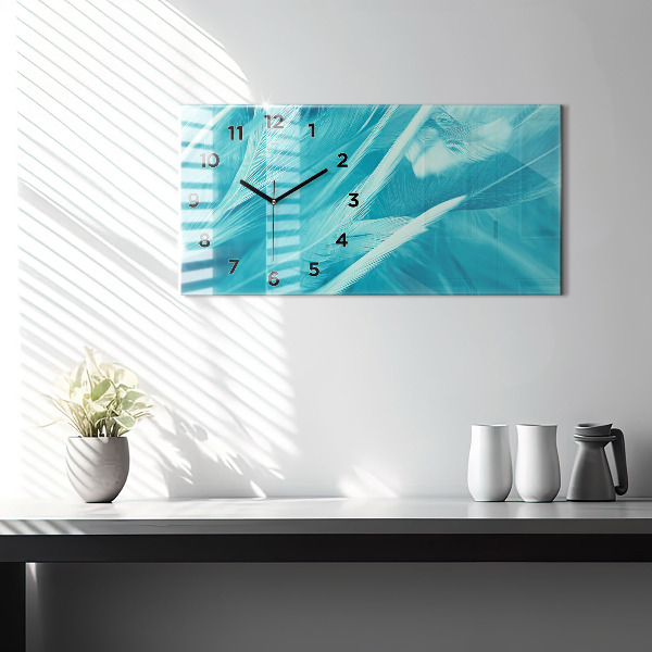 Horloge murale horizontale Vert turquoise vintage