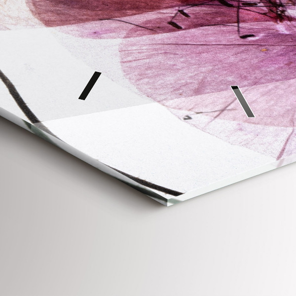 Horloge murale horizontale Fleurs de coquelicots séchées