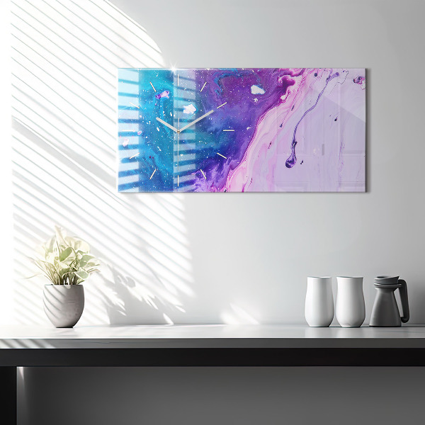 Horloge murale horizontale Fond coloré