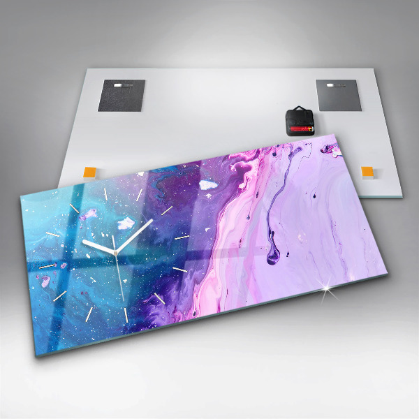 Horloge murale horizontale Fond coloré