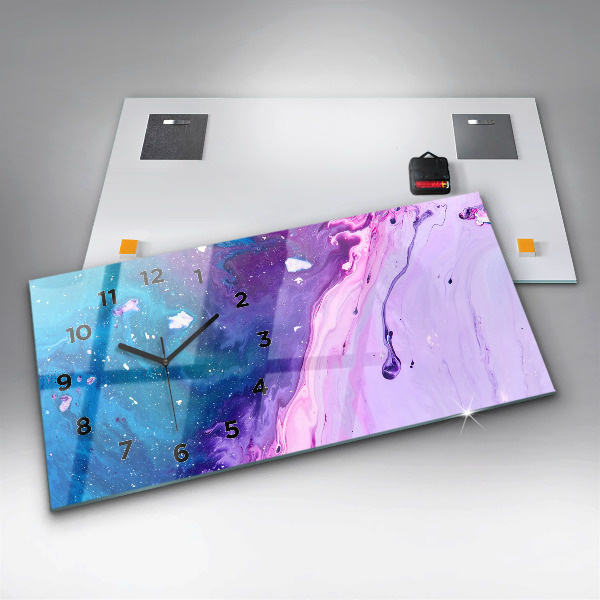 Horloge murale horizontale Fond coloré