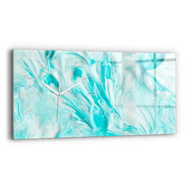Horloge murale horizontale Abstraction bleue