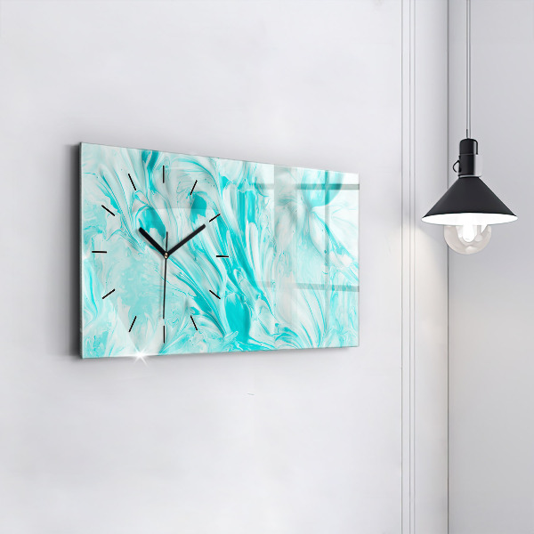 Horloge murale horizontale Abstraction bleue
