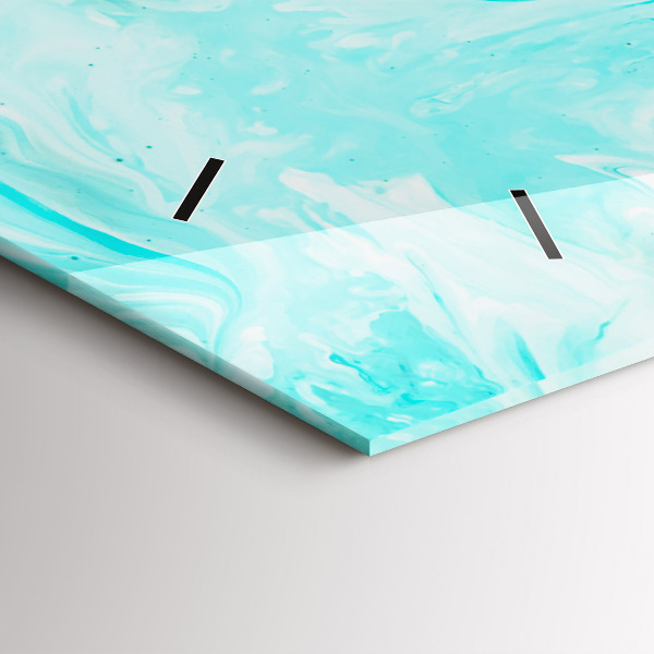 Horloge murale horizontale Abstraction bleue