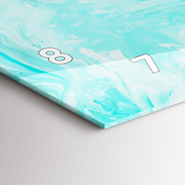 Horloge murale horizontale Abstraction bleue