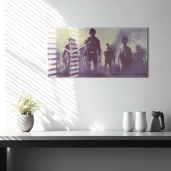Horloge murale horizontale Zombies la nuit - Halloween