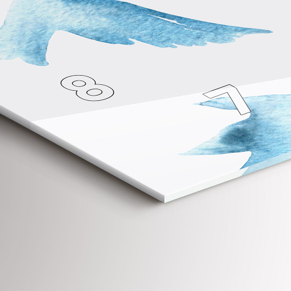 Horloge murale horizontale Oiseaux bleus volants