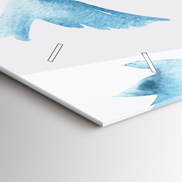 Horloge murale horizontale Oiseaux bleus volants