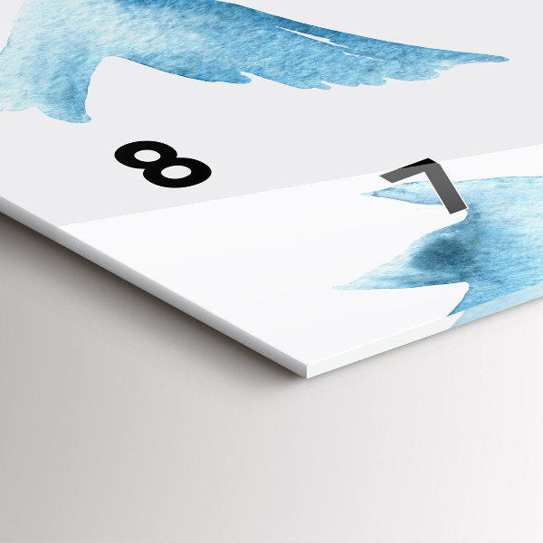 Horloge murale horizontale Oiseaux bleus volants