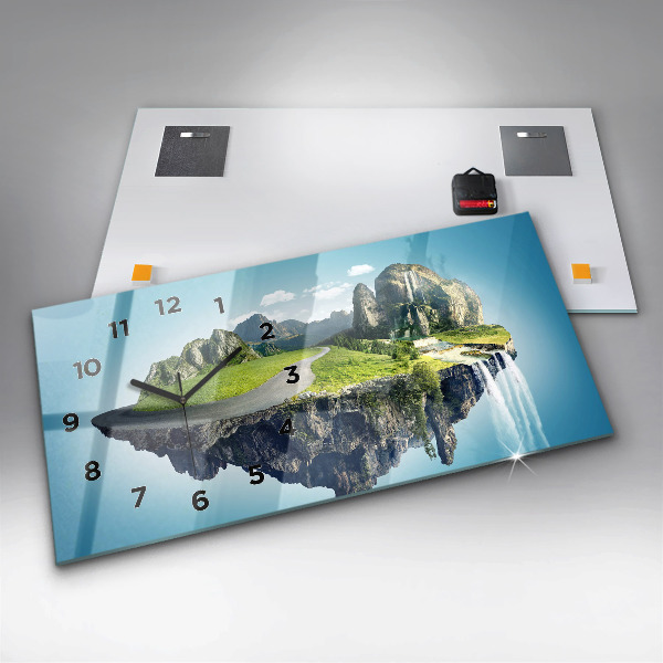 Horloge murale horizontale 'L''île volante'