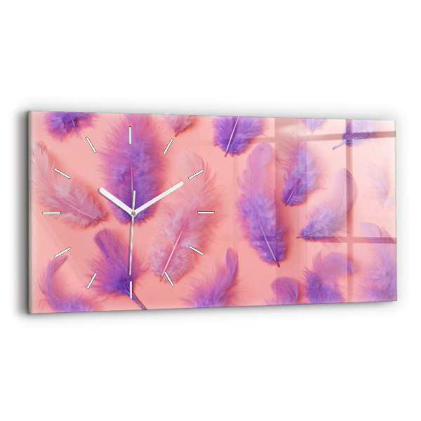 Horloge murale horizontale Plumes colorées