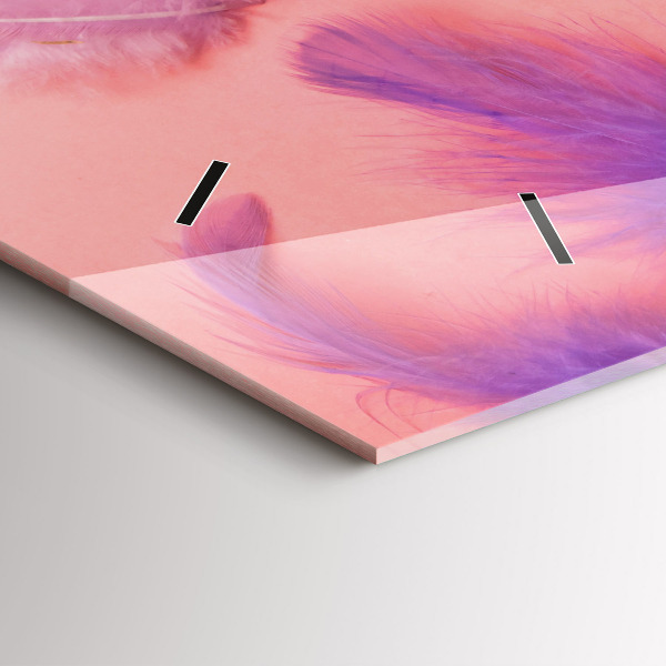 Horloge murale horizontale Plumes colorées