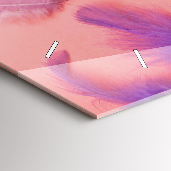 Horloge murale horizontale Plumes colorées