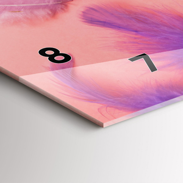 Horloge murale horizontale Plumes colorées