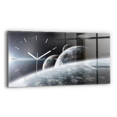 Horloge rectangulaire horizontale Planètes spatiales