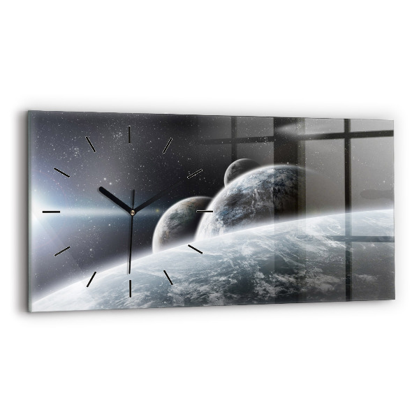 Horloge rectangulaire horizontale Planètes spatiales