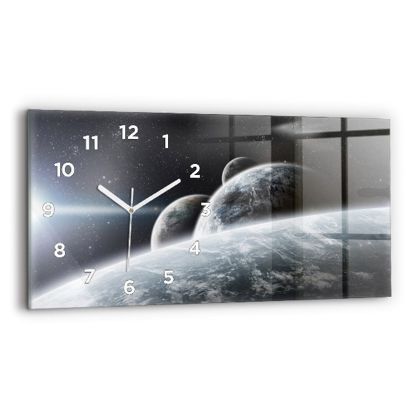 Horloge rectangulaire horizontale Planètes spatiales