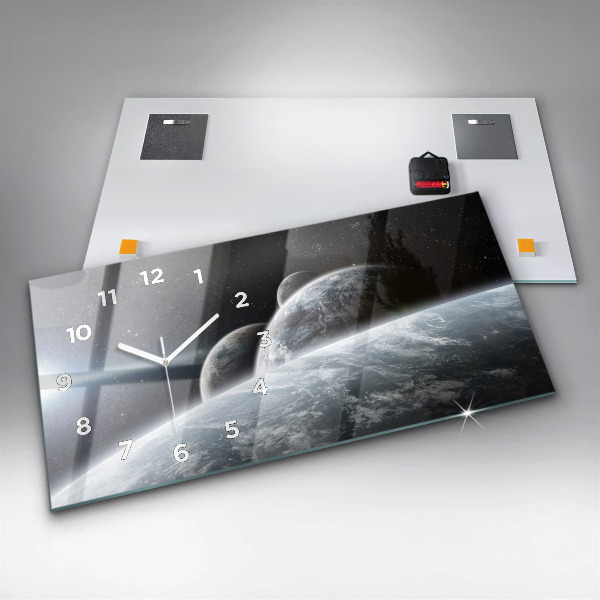 Horloge rectangulaire horizontale Planètes spatiales