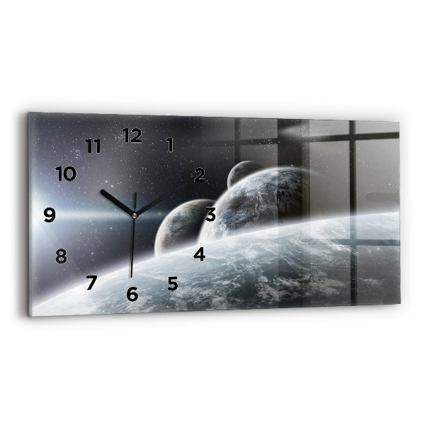 Horloge rectangulaire horizontale Planètes spatiales