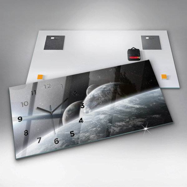 Horloge rectangulaire horizontale Planètes spatiales
