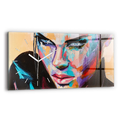 Horloge murale horizontale 'Portrait d''une femme'