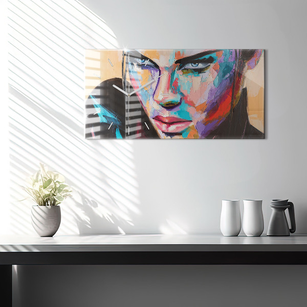 Horloge murale horizontale 'Portrait d''une femme'