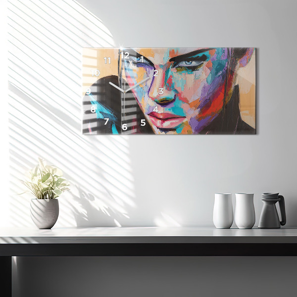 Horloge murale horizontale 'Portrait d''une femme'