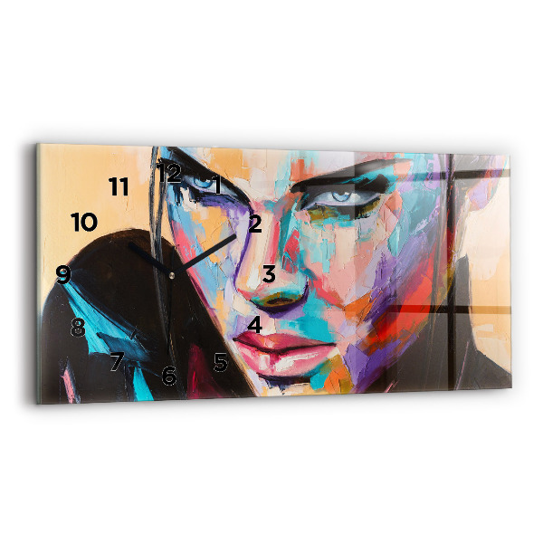 Horloge murale horizontale 'Portrait d''une femme'