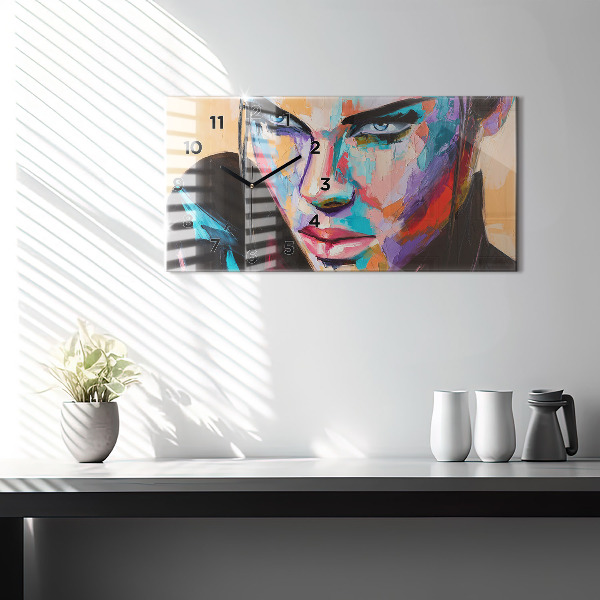 Horloge murale horizontale 'Portrait d''une femme'
