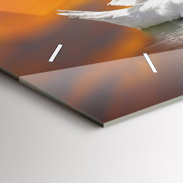 Horloge murale horizontale Cygnes amoureux