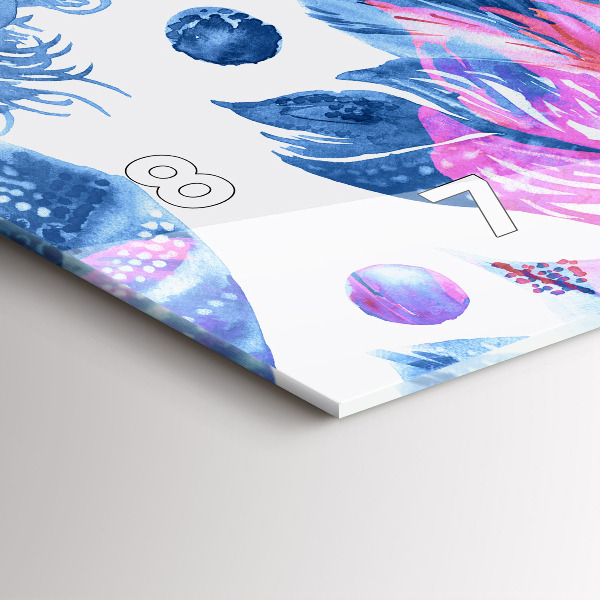 Horloge murale horizontale plumes colorées