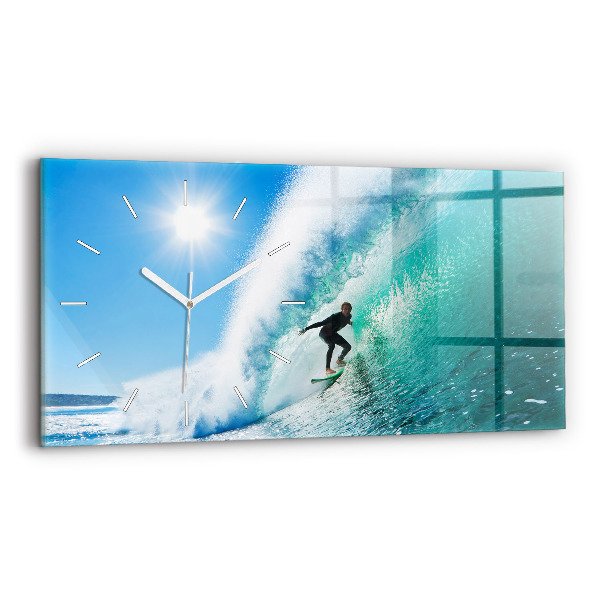Horloge rectangulaire horizontale Surf à Hawaï
