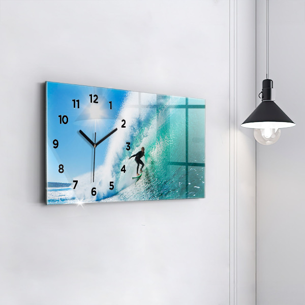 Horloge rectangulaire horizontale Surf à Hawaï