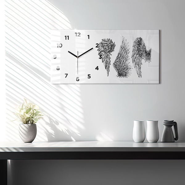 Horloge murale horizontale 'ailes d''ange'