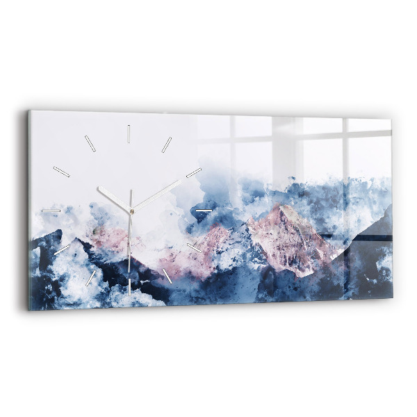 Horloge murale horizontale Chaînes de montagnes abstraites
