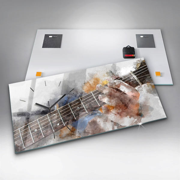 Horloge murale horizontale Guitare