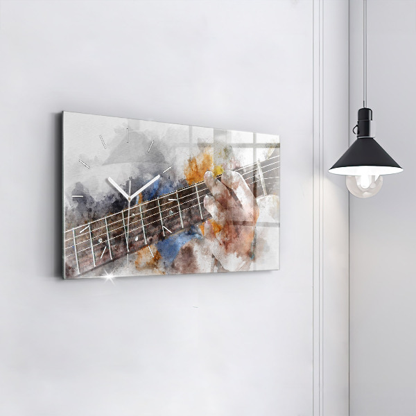Horloge murale horizontale Guitare