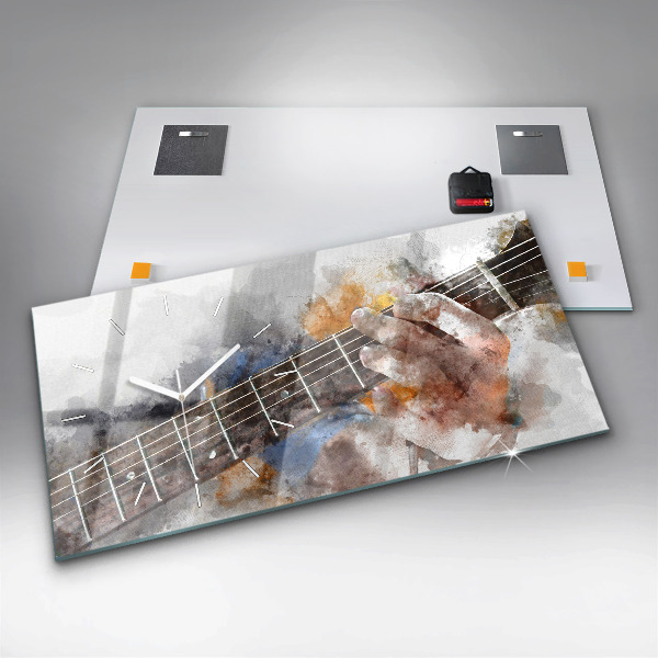 Horloge murale horizontale Guitare